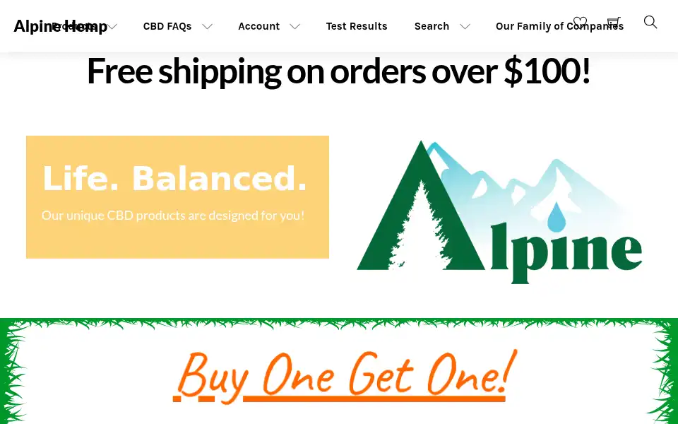 Screenshot of alpinehemp.com
