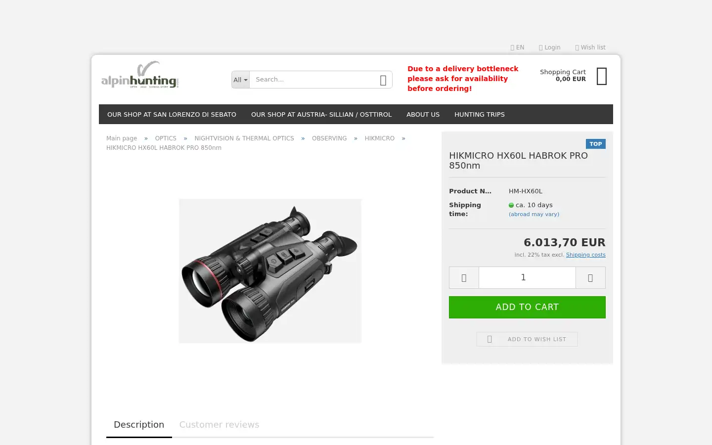 Screenshot of alpinhunting.com