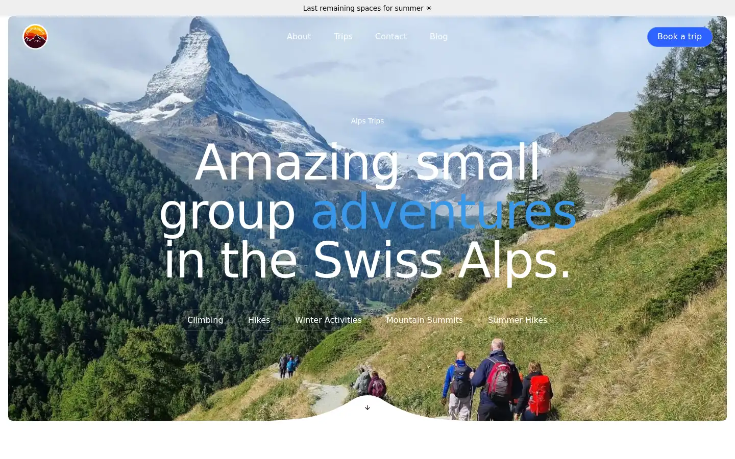 Screenshot of alpsadventures.ch