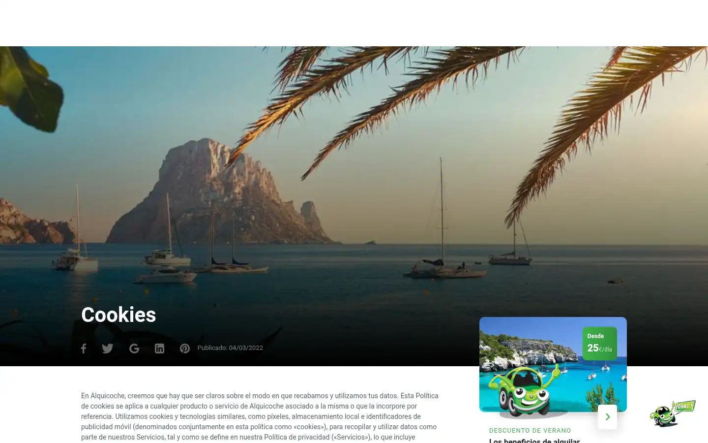 Screenshot of alquicoche.es