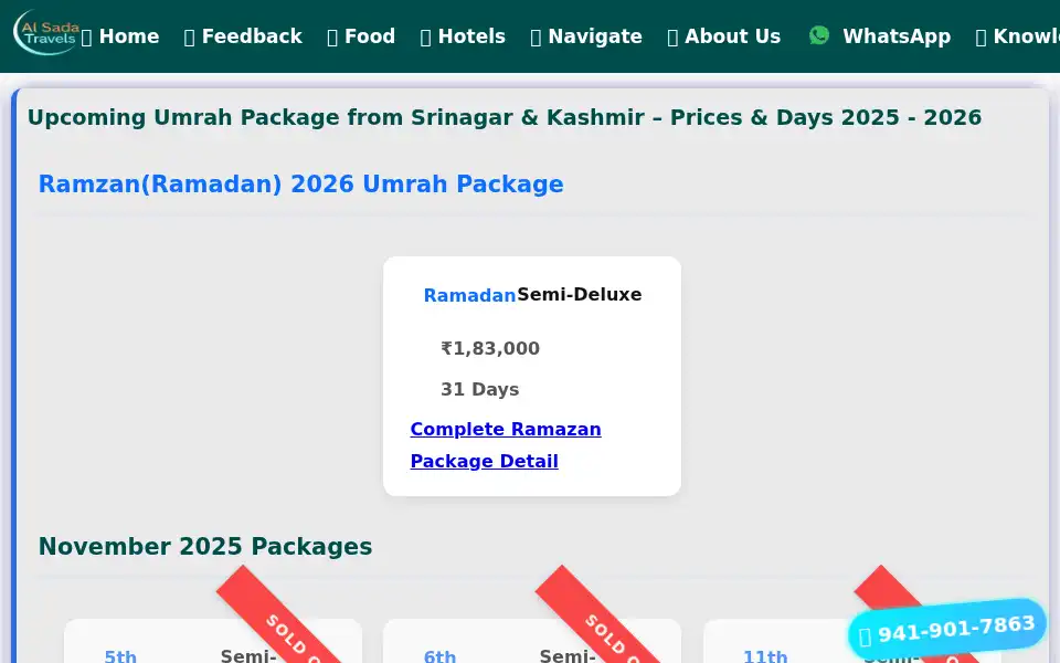 Screenshot of alsadatravels.com