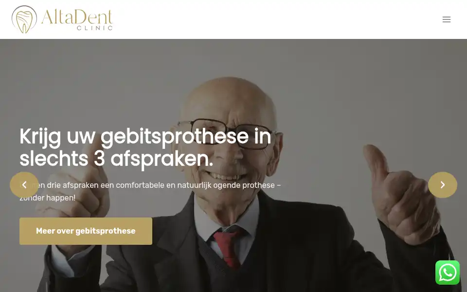 Screenshot of altadent.nl