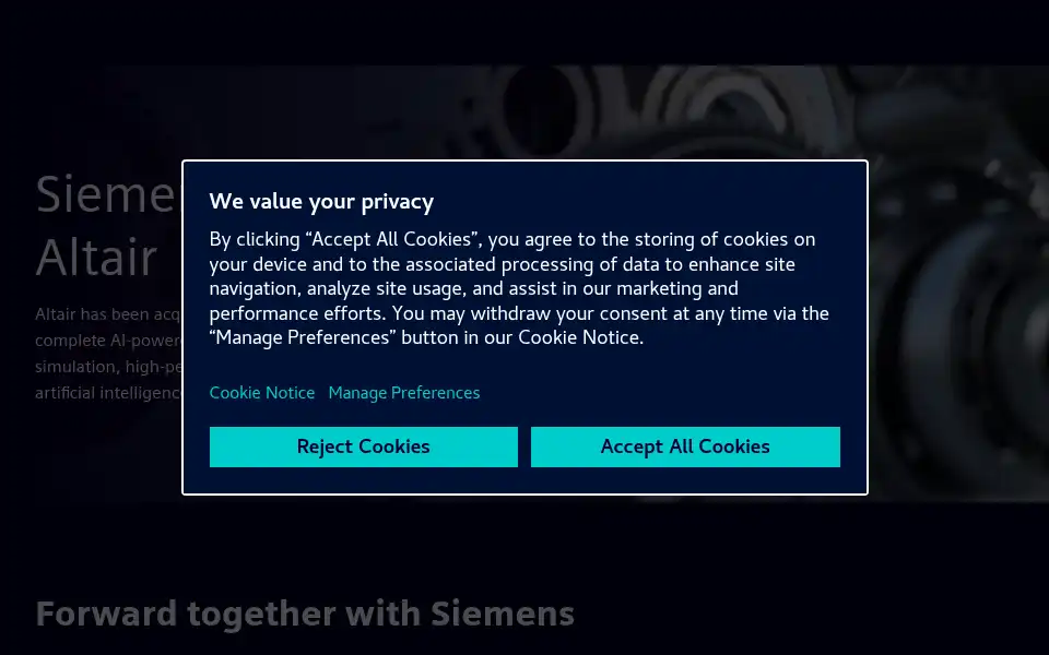 Screenshot of altair.com