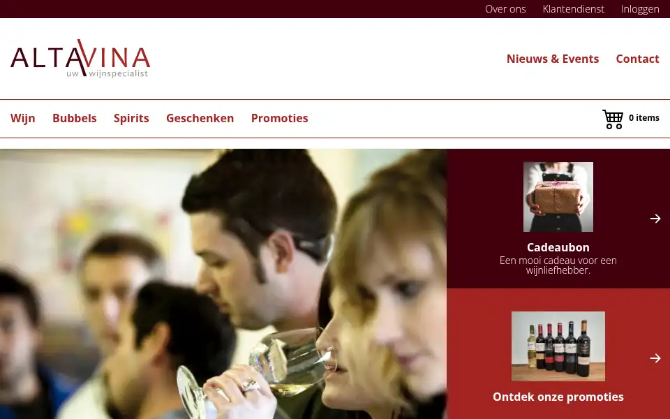 Screenshot of altavina.be