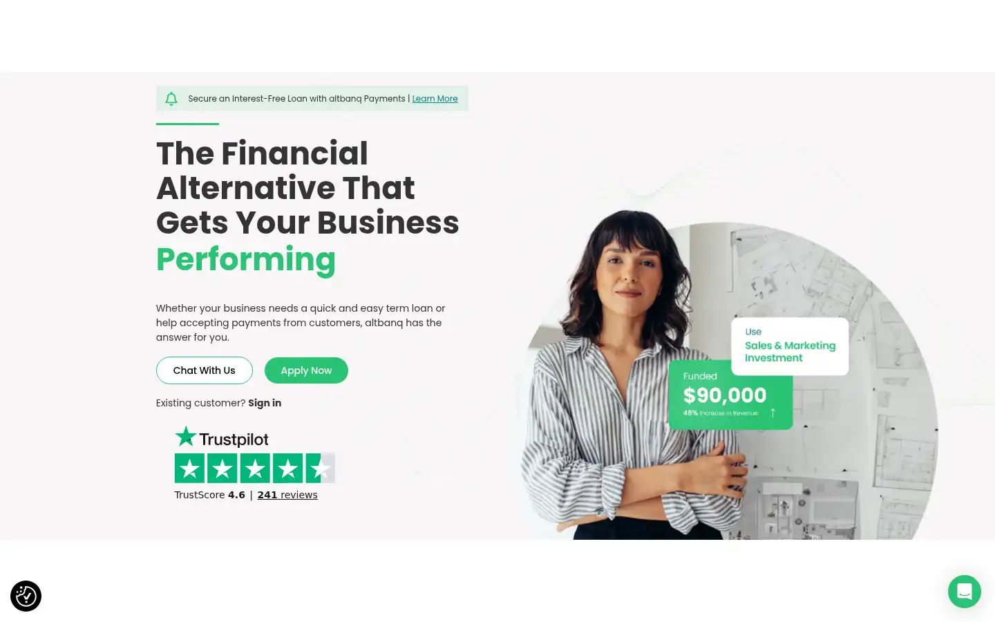 Screenshot of altbanq.com