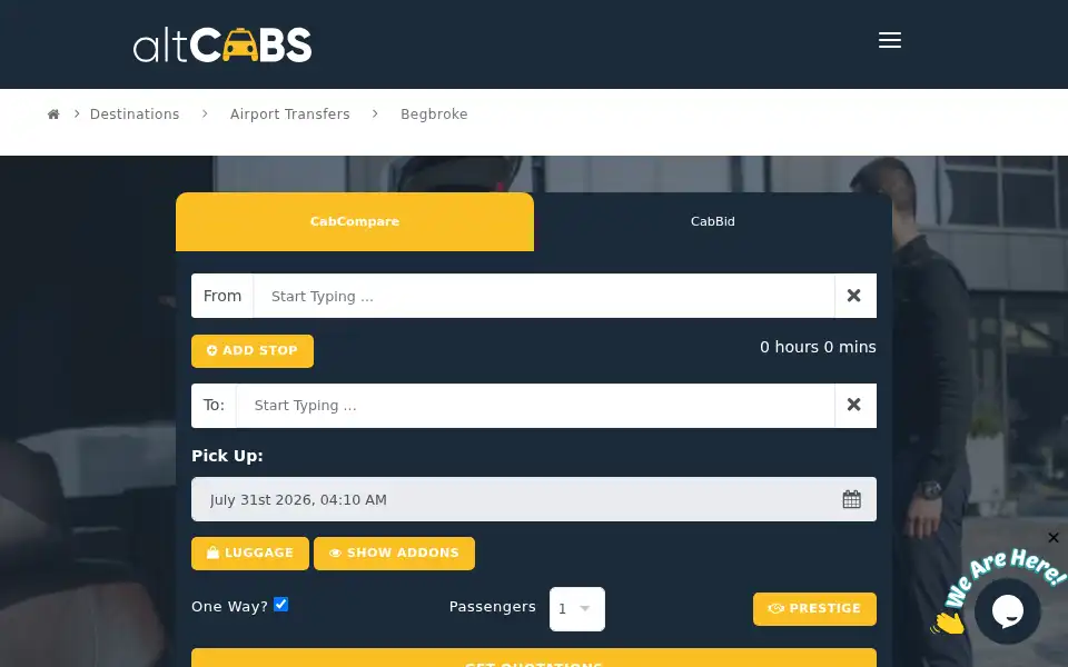 Screenshot of altcabs.com
