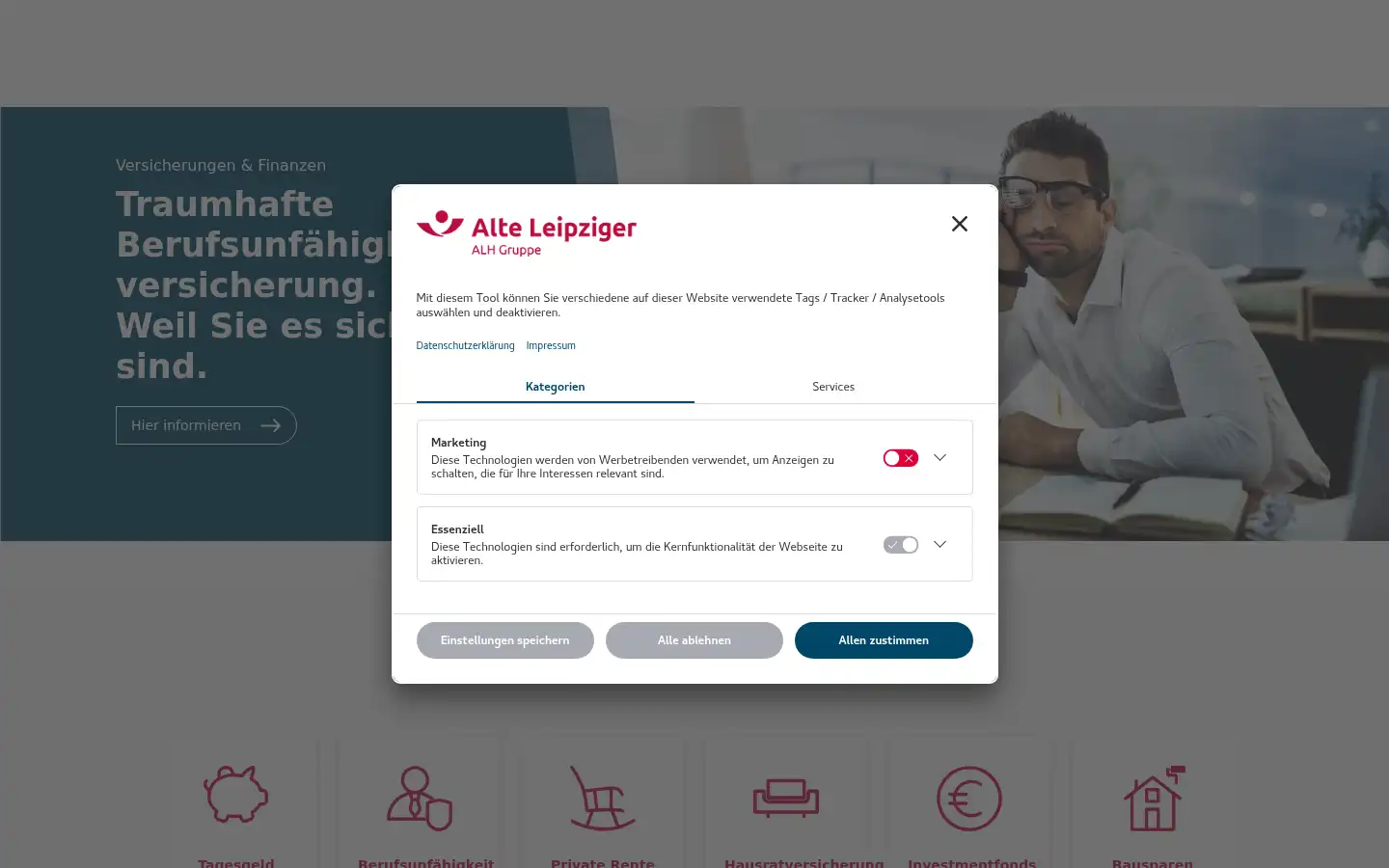 Screenshot of alte-leipziger.de