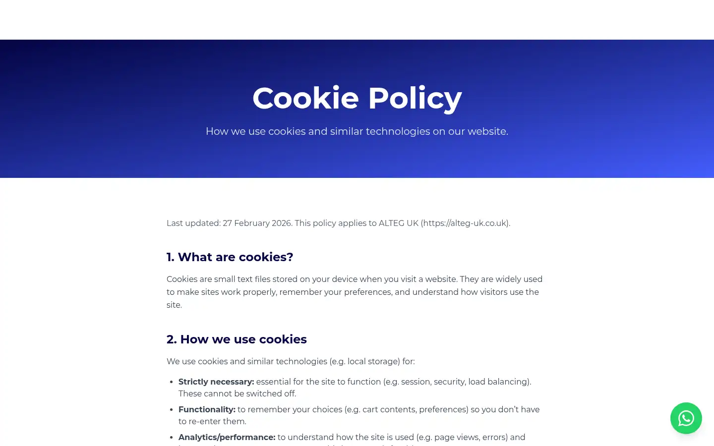 Screenshot of alteg.co.uk