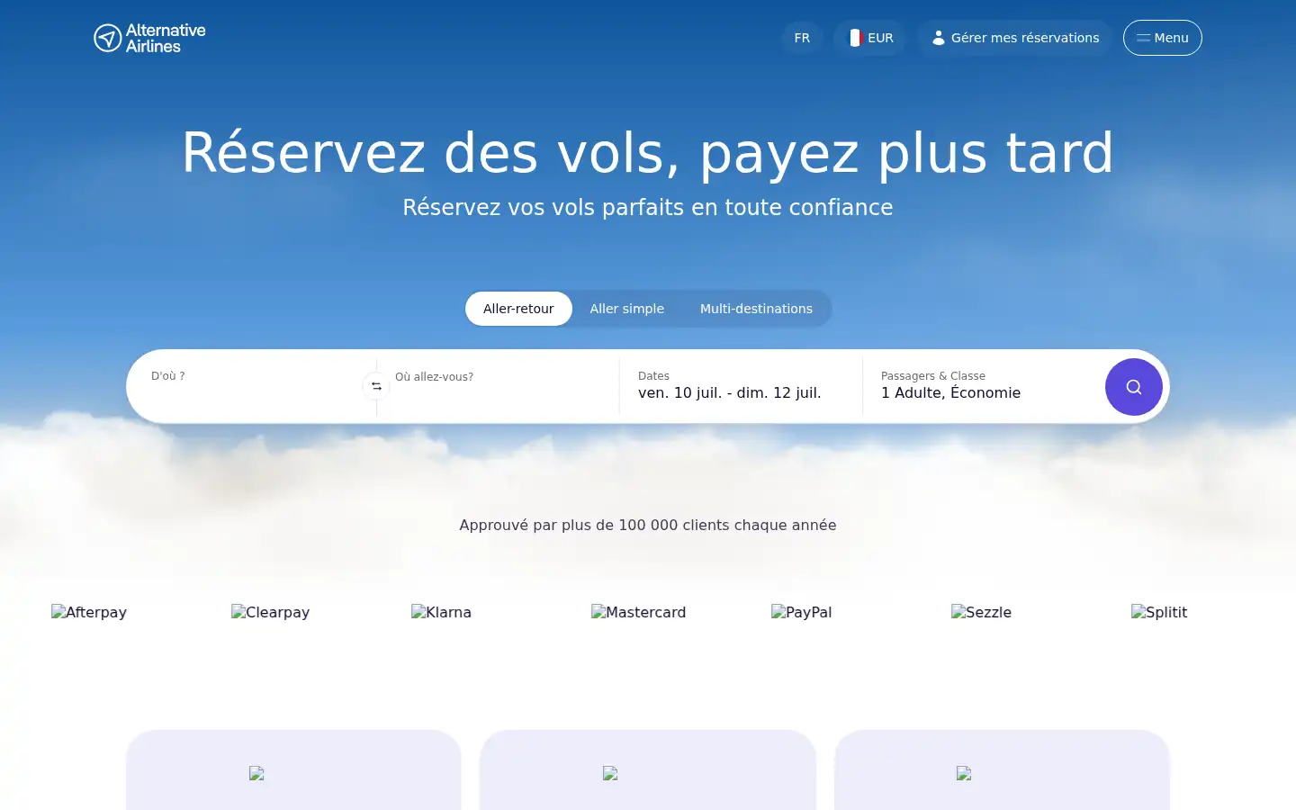 Screenshot of alternativeairlines.com