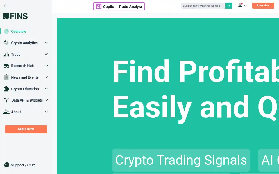 Screenshot of altfins.com
