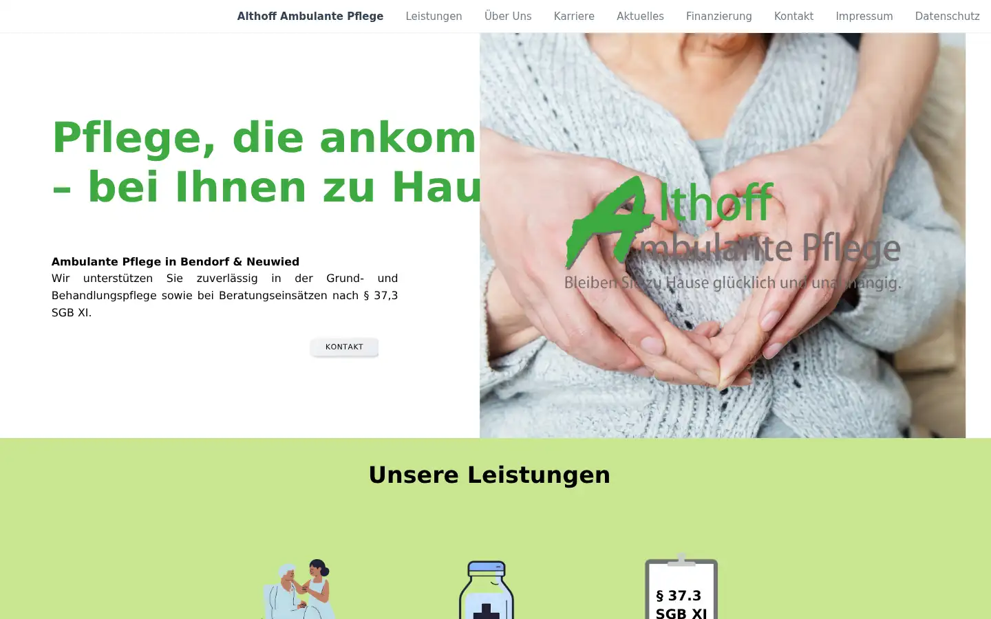 Screenshot of althoff-pflege.de