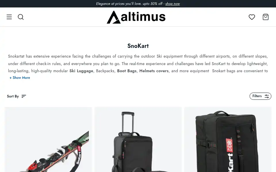 Screenshot of altimusoutdoor.com