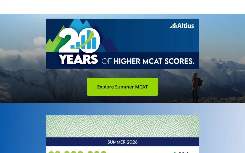Screenshot of altiustestprep.com
