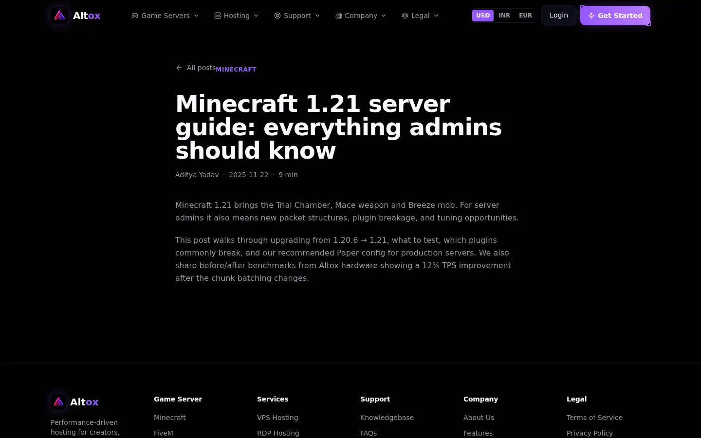 Screenshot of altox.cloud