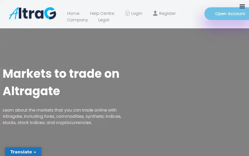 Screenshot of altragate.live