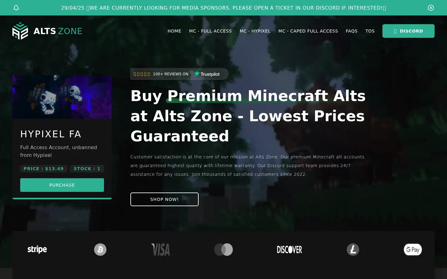 Screenshot of alts.zone