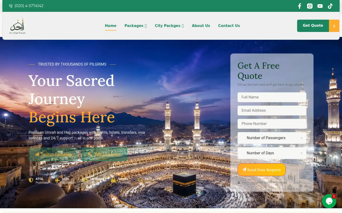 Screenshot of aluhudtravels.co.uk