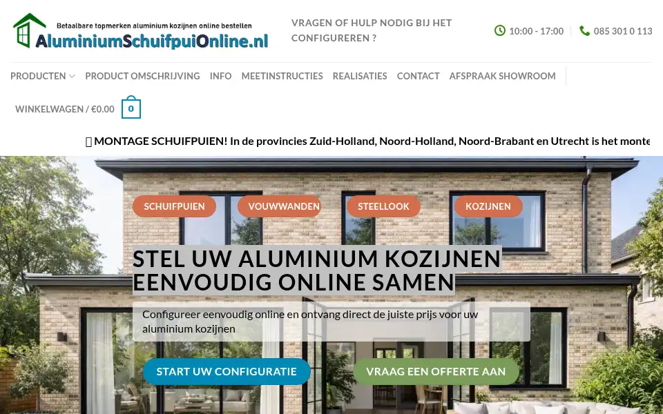 Screenshot of aluminiumschuifpuionline.nl