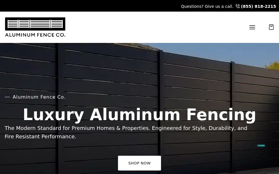 Screenshot of aluminumfenceco.com