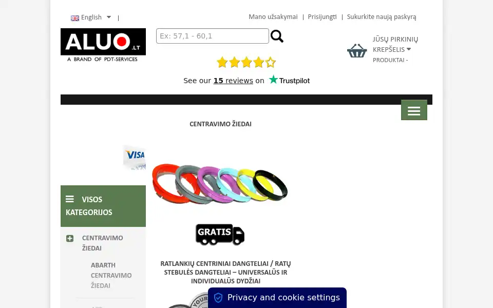 Screenshot of aluo.lt