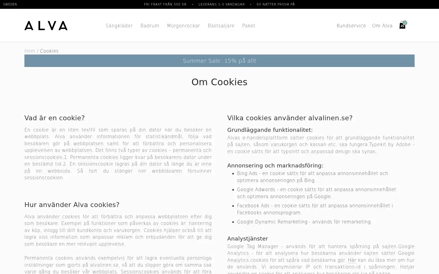 Screenshot of alvalinen.se