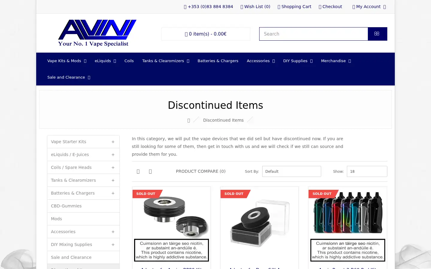 Screenshot of alvini.ie