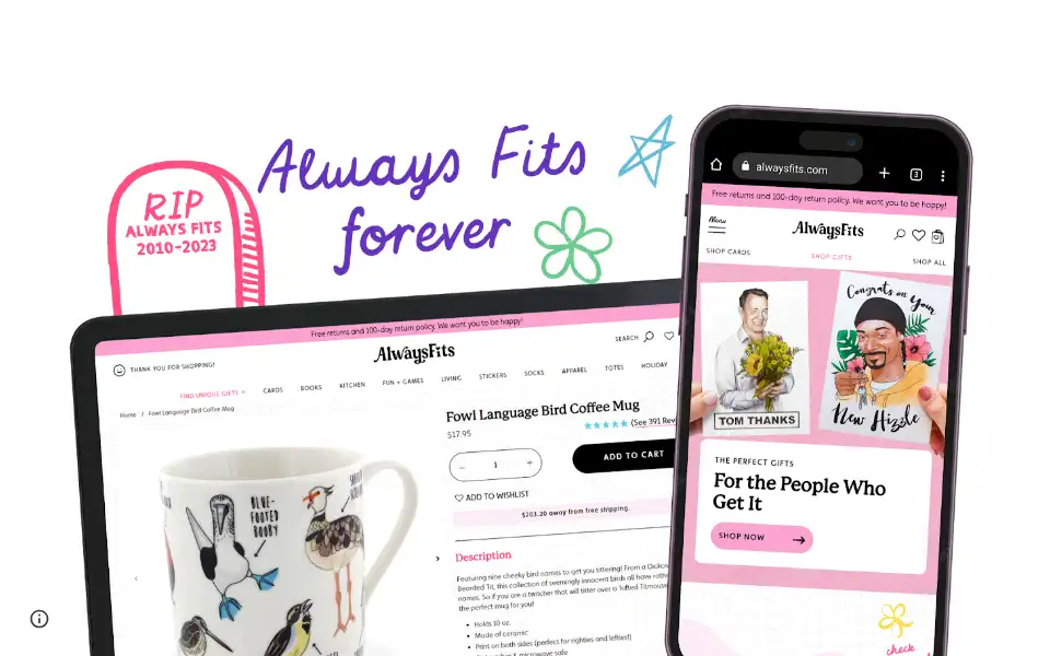 Screenshot of alwaysfits.com