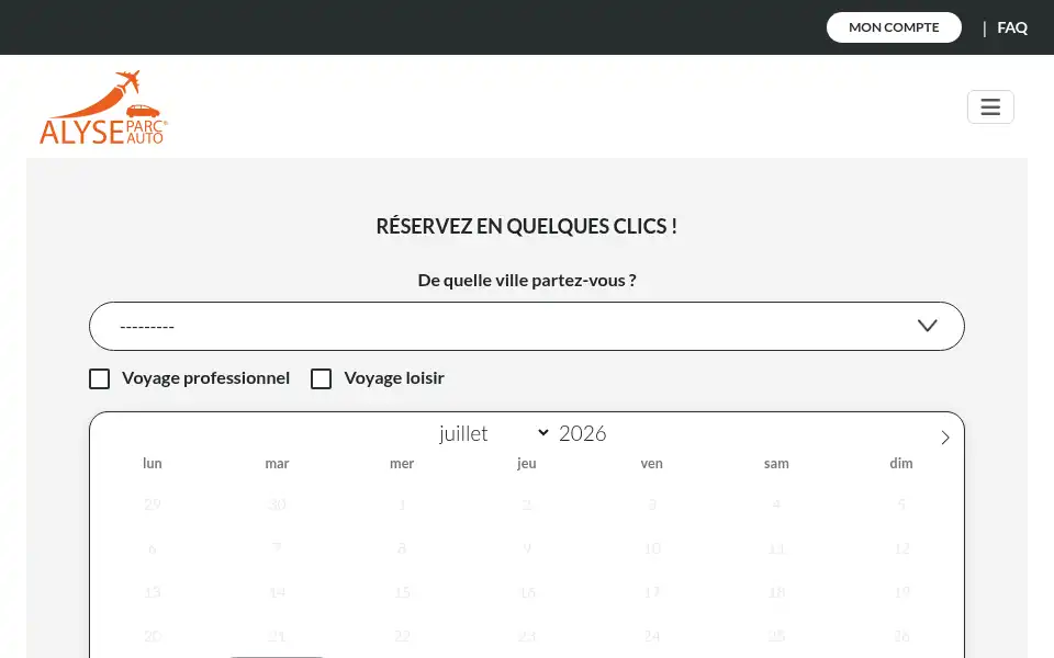 Screenshot of alyseparking.com