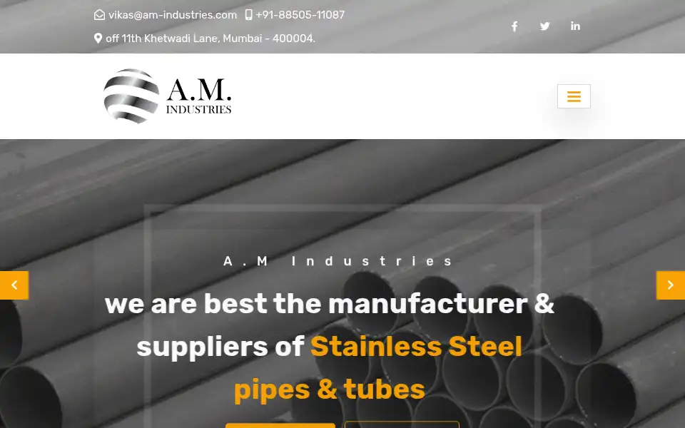 Screenshot of am-industries.com