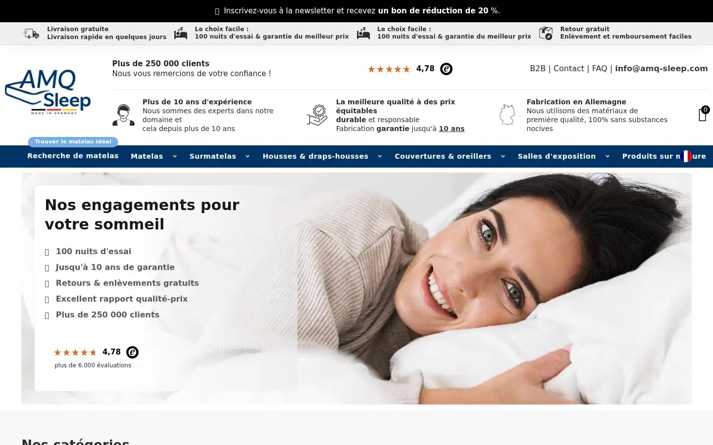 Screenshot of am-qualitatsmatratzen.fr