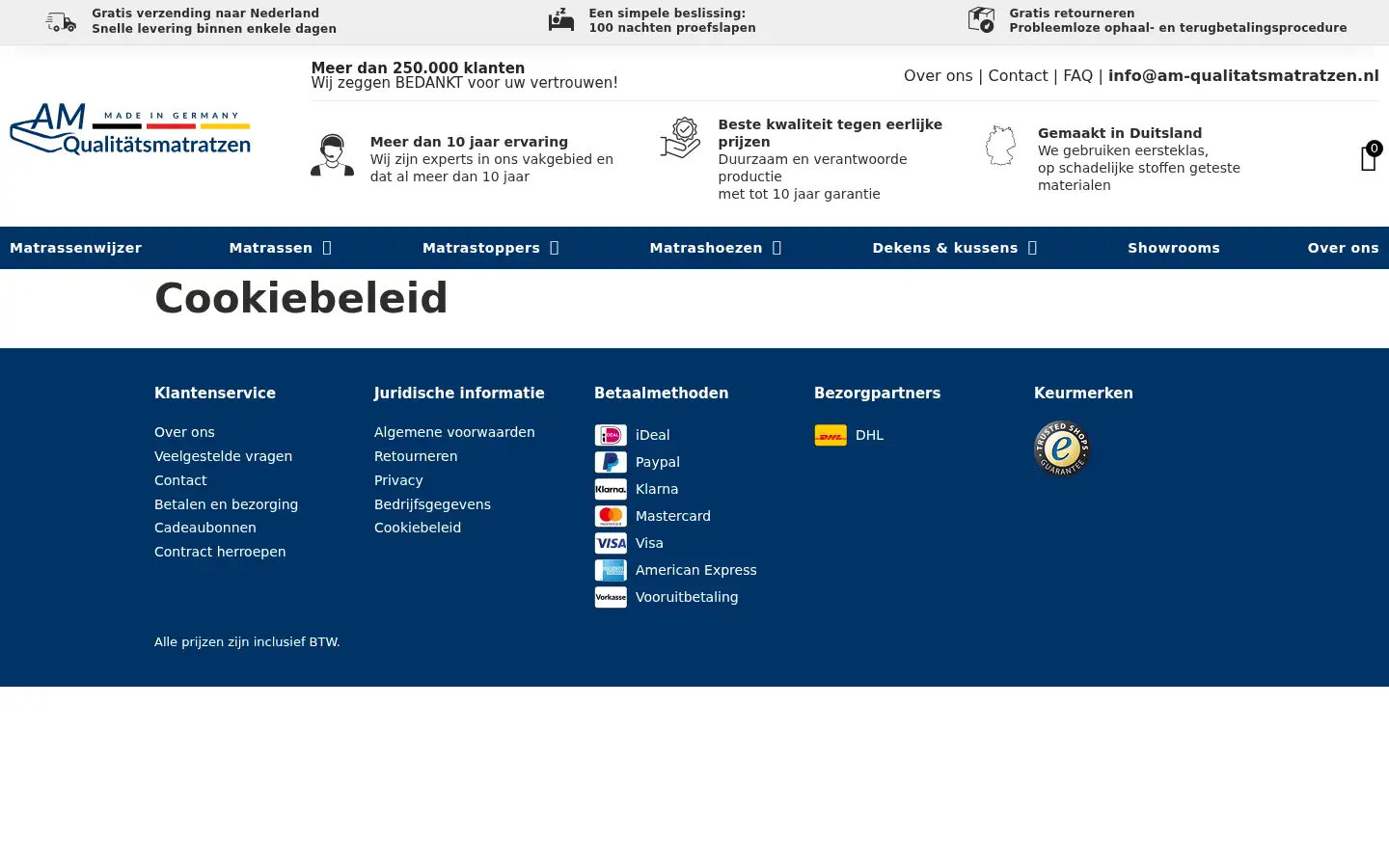 Screenshot of am-qualitatsmatratzen.nl