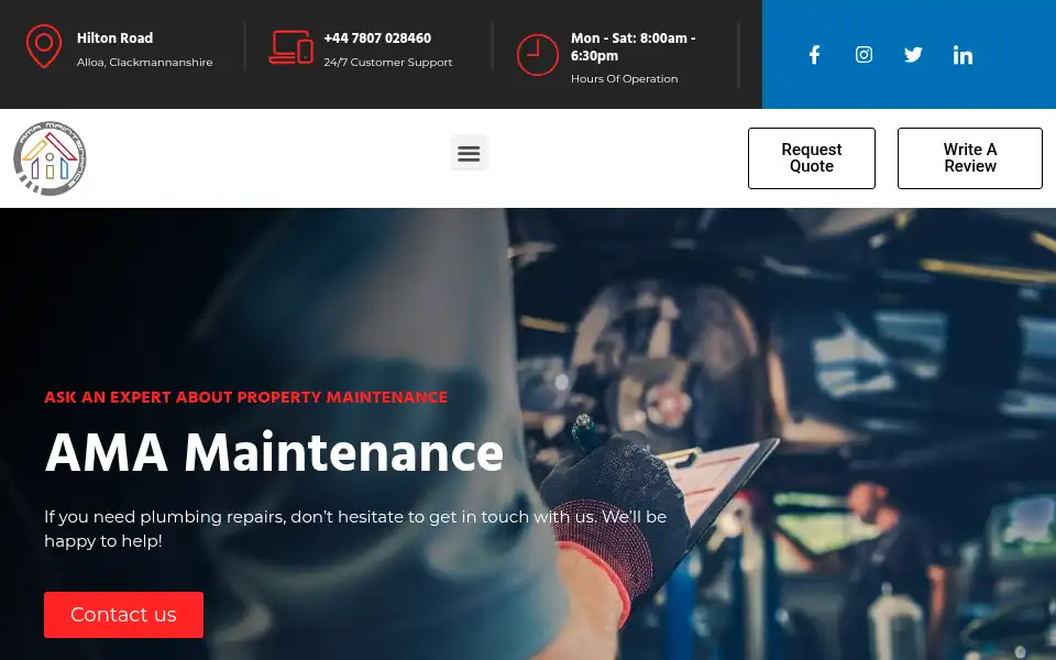 Screenshot of ama-maintenance.co.uk