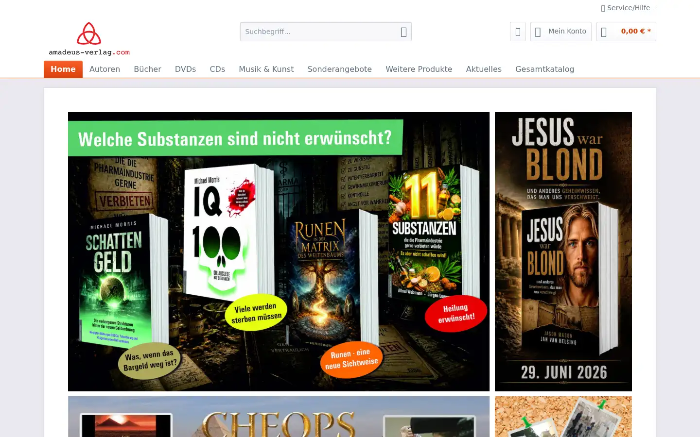 Screenshot of amadeus-verlag.de