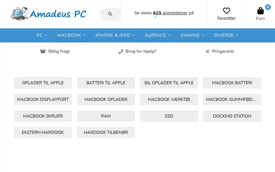 Screenshot of amadeuspc.dk