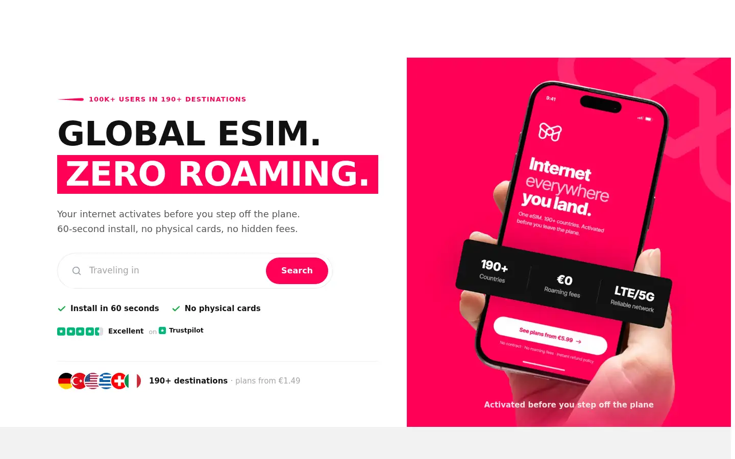 Screenshot of amaesim.com