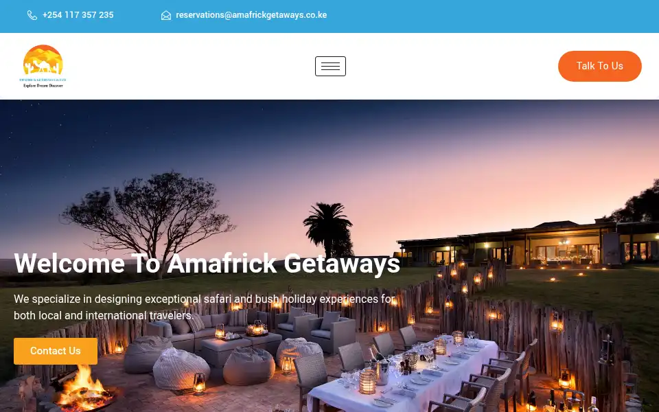 Screenshot of amafrickgetaways.co.ke