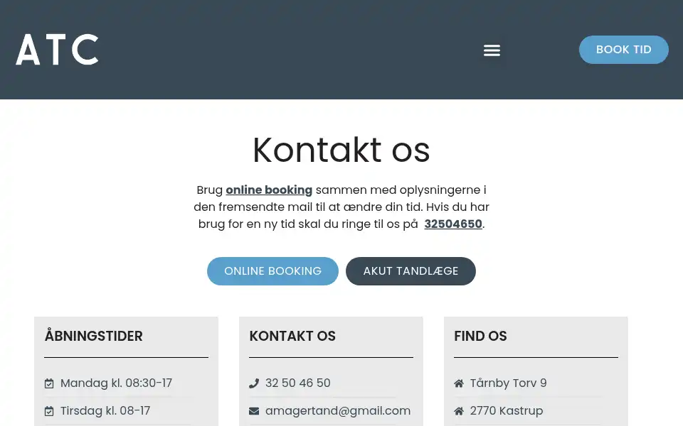 Screenshot of amagertandplejecenter.dk