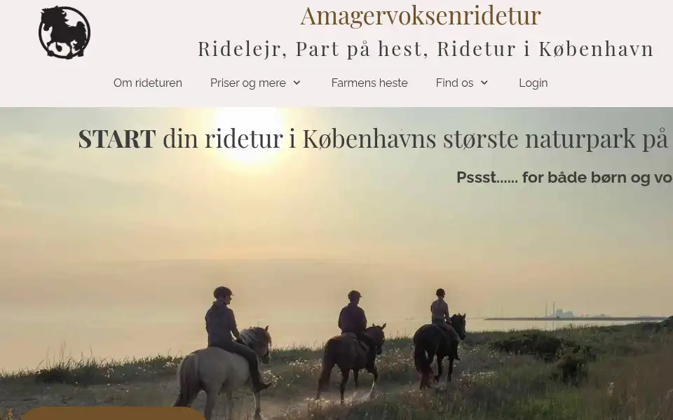 Screenshot of amagervoksenridetur.dk