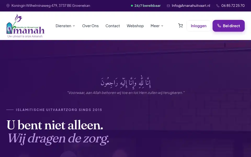 Screenshot of amanahuitvaart.nl