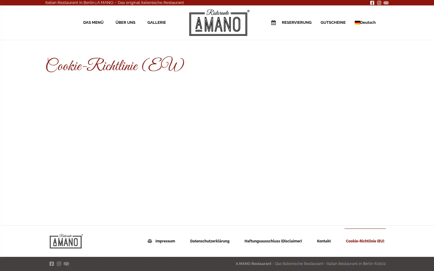 Screenshot of amano-ristorante.de
