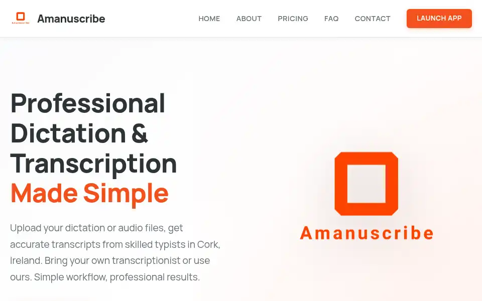 Screenshot of amanuscribe.com