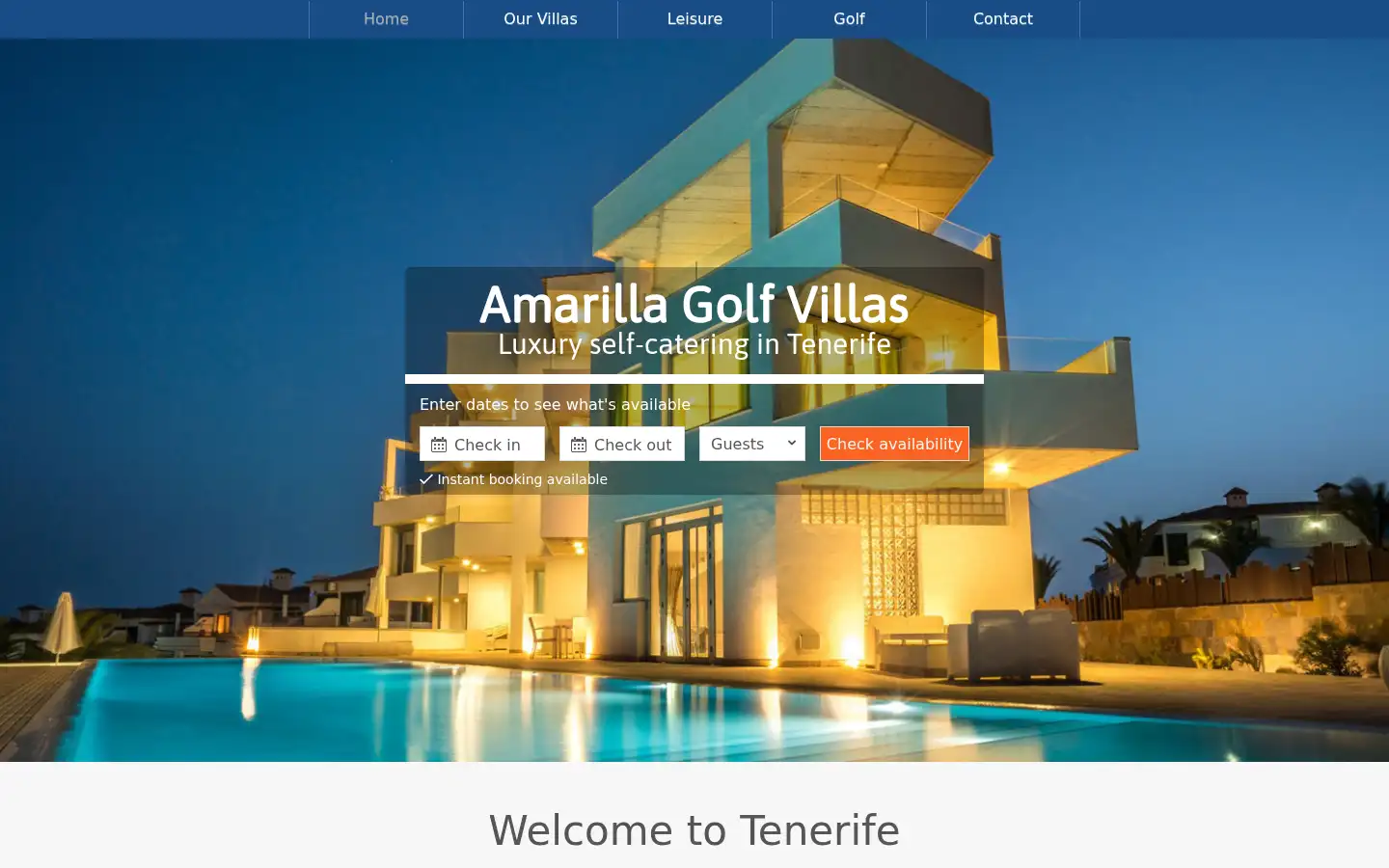 Screenshot of amarillagolfvillas.com