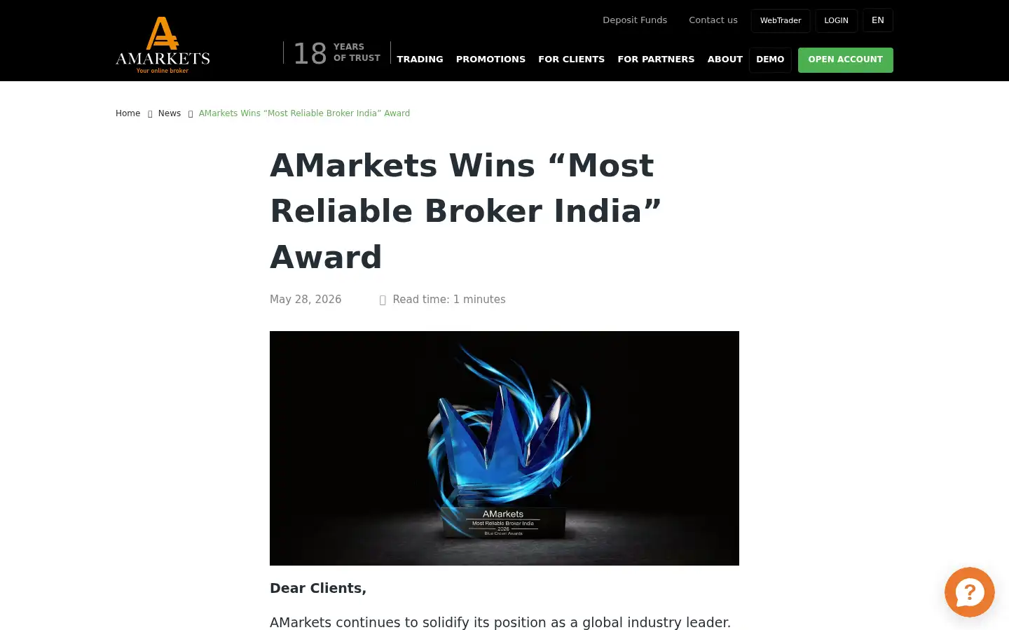 Screenshot of amarkets.com