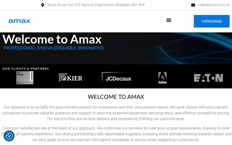 Screenshot of amax-it.co.uk
