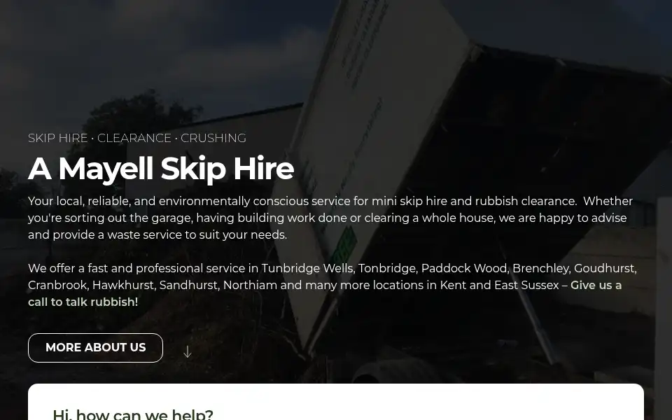 Screenshot of amayellskiphire.co.uk