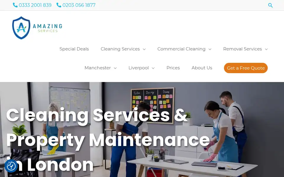 Screenshot of amazing-services.co.uk