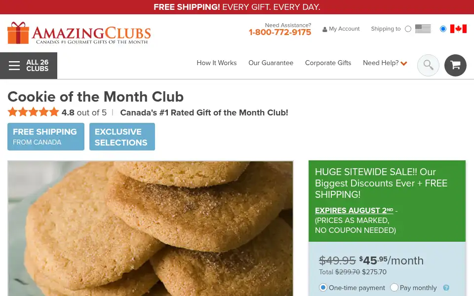 Screenshot of amazingclubs.ca