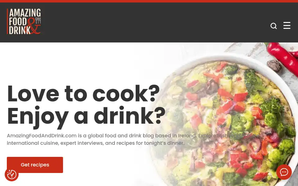 Screenshot of amazingfoodanddrink.com
