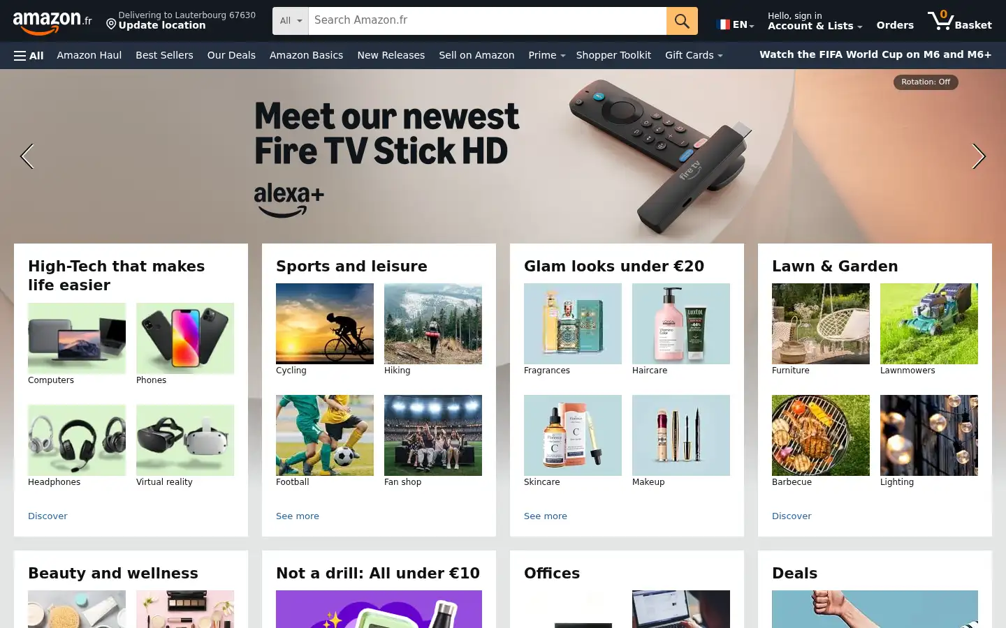 Screenshot of amazon.fr