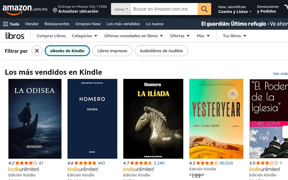 Screenshot of amazon.mx